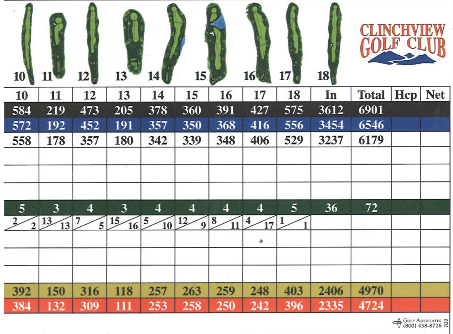 Scorecard - Clinchview Golf & Country Club